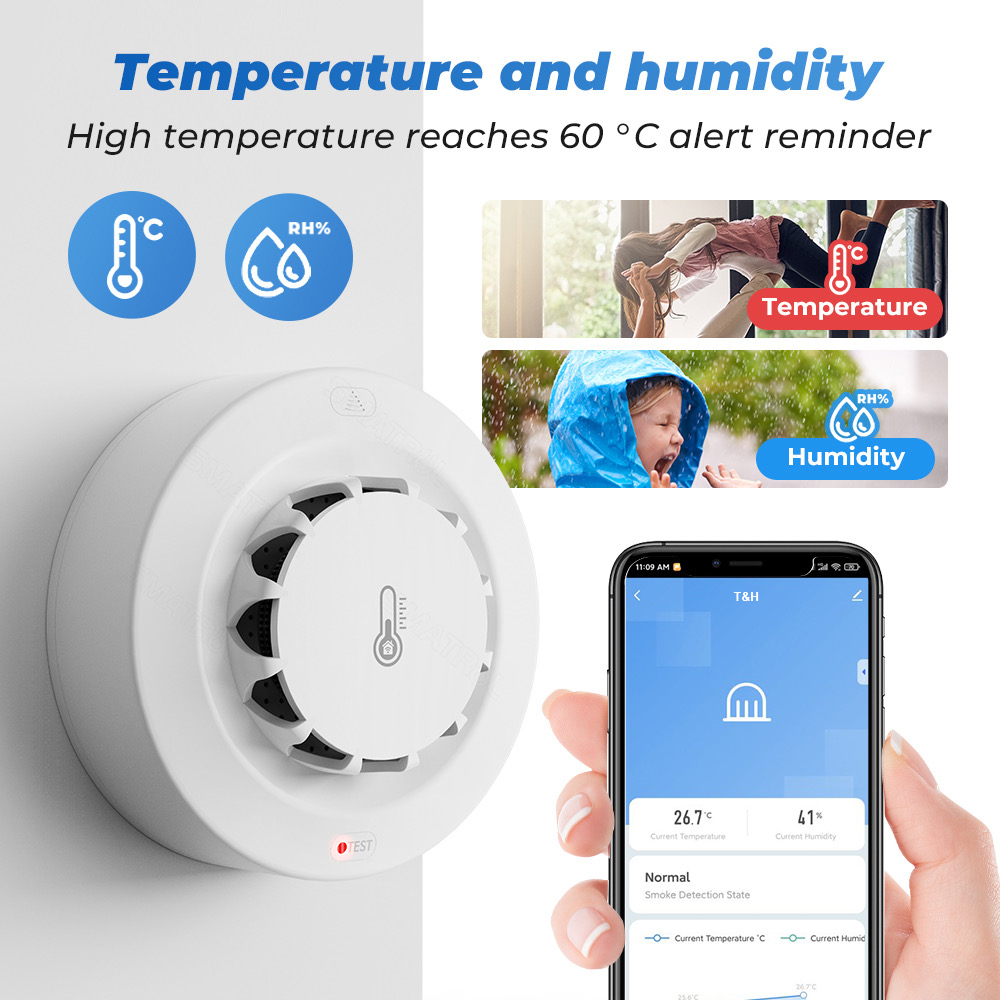 Tuya WiFi Temperature and Humi – Smoke Leak Detector recenzja i cena