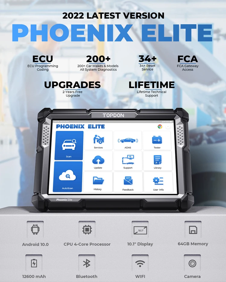 TOPDON PHOENIX ELITE Car Ecu U – Car Diagnostic Tool recenzja i cena