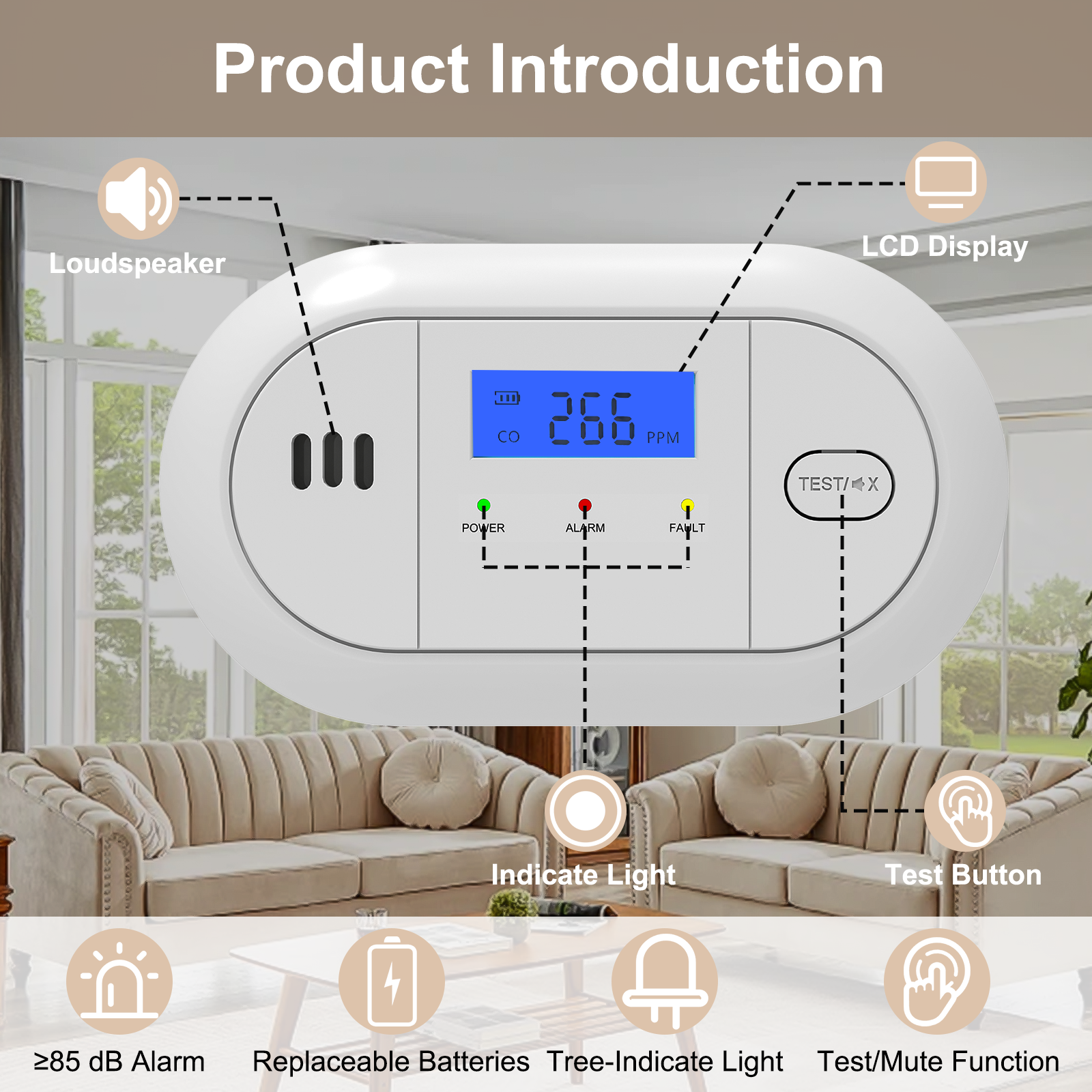 LCD Display Carbon Monoxide Al – Smoke Leak Detector recenzja i cena